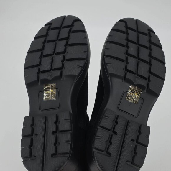 NEW W/ BOX Jeffrey Campbell Wybie Black Suede Combat Boots Chunky Sole Size 8M - Picture 6 of 7